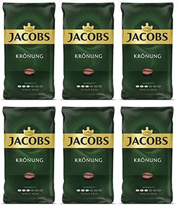 Jacobs Kronung Whole Bean Coffee 500 Gram / 17.6 Ounce (Pack Of 6)