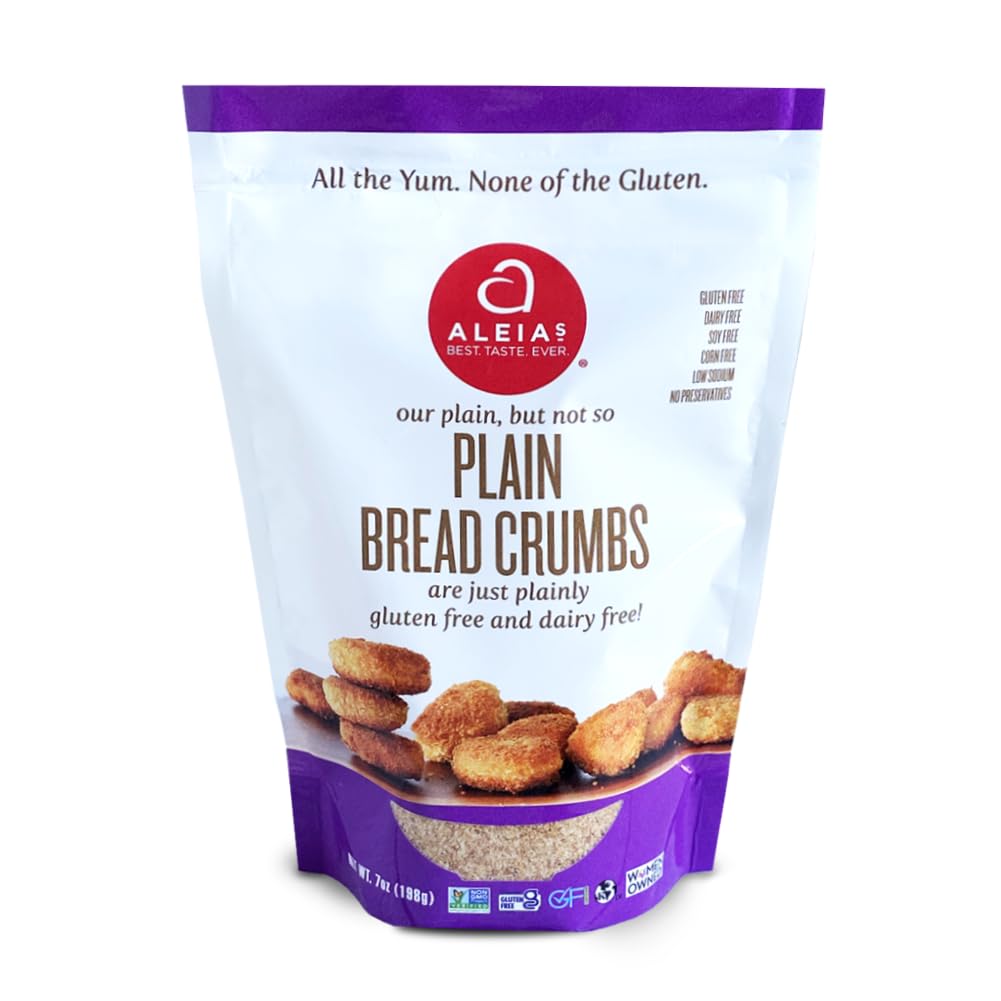ALEIAS BEST. TASTE. EVER. Plain Bread Crumbs - 7 oz / 1 Pack - Authentic Taste, Breading for Gluten Free Recipes, Certified Glut