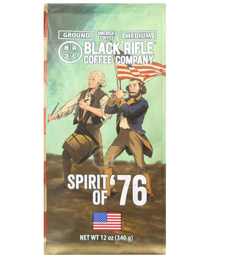 Black Equipment Coffee Company Spirit Of 76  12Oz Bag  Ground Coffee Light Roast - Roasted Blend Made From Arabica Beans - Colombian & Brazilian Beans - Veteran Founded & American Made