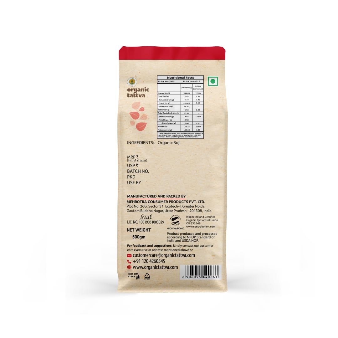 Organic Tattva Suji, 500G