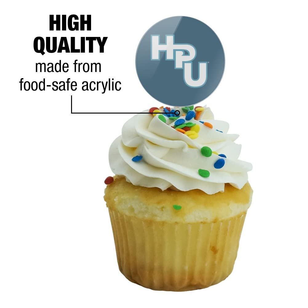 Hawaii Pacific University Secondary Logo Cupcake Picks Toppers Decoration Set Of 6