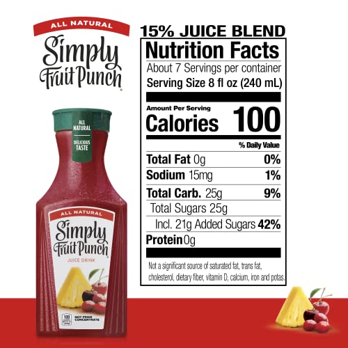 All Natural Simply Fruit Punch Juice Drink, 52 Fl Oz Bottle