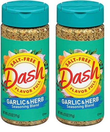 Dash Salt-Free Seasoning Blend, Garlic & Herb, 6.75 Ounce (Pack Of 2)