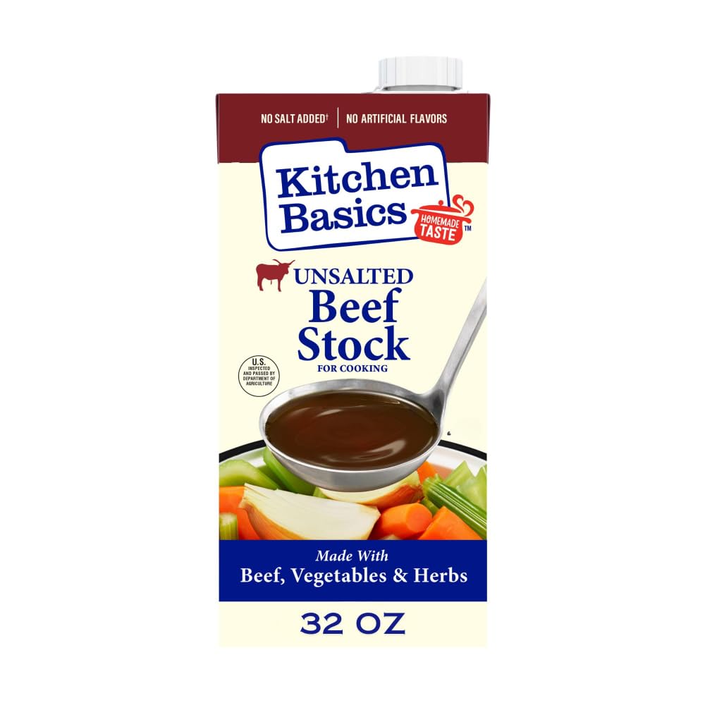 Kitchen Basics® Unsalted Beef Stock, 32 Fl Oz Carton, Pack of 1, Model 0611443345131