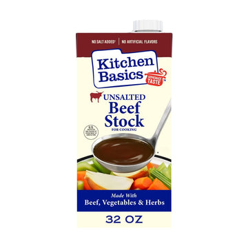 Kitchen Basics® Unsalted Beef Stock, 32 Fl Oz Carton, Pack of 1, Model 0611443345131