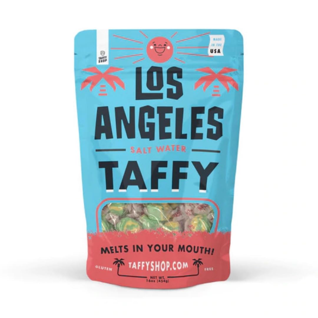 Taffy Shop Los Angeles Salt Water Taffy - Gourmet Soft Chewy Candy, Variety Pack, Bulk Sweet Snack, Fresh Gift & Gluten-Free, 35