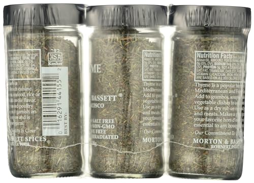 Morton & Bassett Thyme, All Natural, Kosher, Gluten Free, 1 Ounce (Pack of 3)