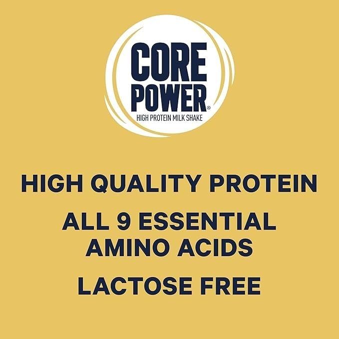 Core Power Protein Shake 26g Banana - No Added Protein Powder  Lactose-Free  Made with Canadian Milk - Pack of 12 Fairlife Protein Shakes  414mL/14 fl. oz. (Shipped from Canada)