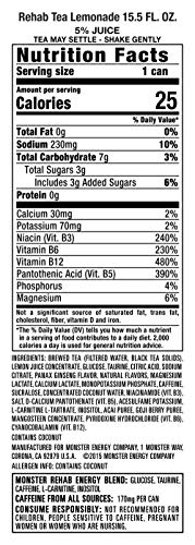 Monster Rehab, Tea + Lemonade, 15.5 fl oz, 4 Pack
