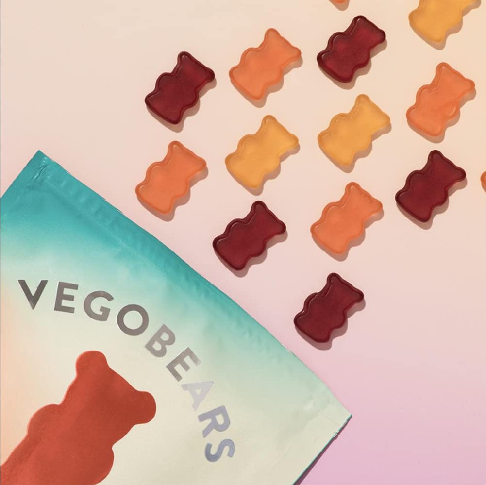 Candy People VegoBears Vegan Gummy Bears Variety Pack - Organic Gummy Bears  Vegan Gummies  Organic Candy  Gelatin-Free Gummies (Pack of 6)