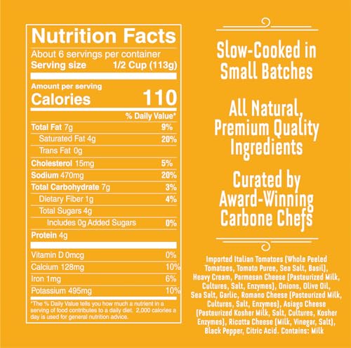 CARBONE Four Cheese Pasta Sauce, 24 OZ