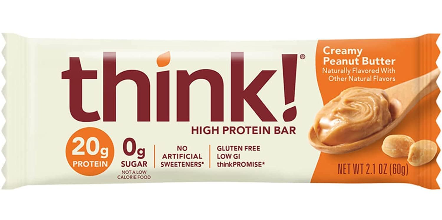 Generic Think, High Protein Snack Bars, Creamy Peanut Butter, 20 Bars, 2.1 oz (60g Each)