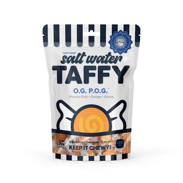Taffy Shop O.G. P.O.G, Passion Fruit Orange Guava Salt Water Taffy - Gourmet Soft Chewy Candy, Bulk Sweet Snack, Fresh Gift & Gl