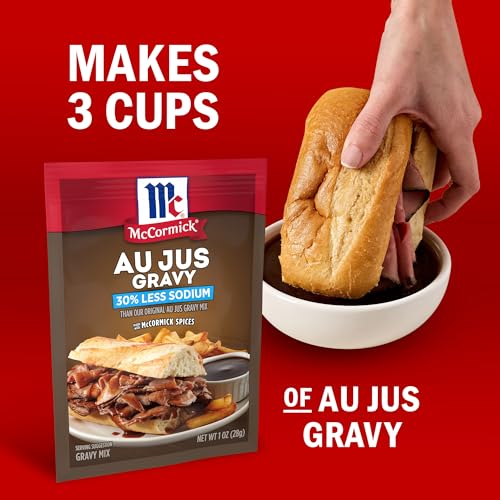 McCormick 30% Less Sodium Au Jus Gravy Mix  1 oz (Pack of 12)