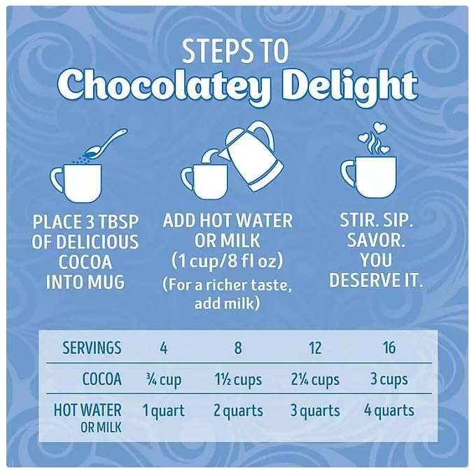 POGALIGHT Hot Chocolate Mix – 50-Count Milk Chocolate Packets, 0.03 Ounce Each, Perfect Anytime Treat