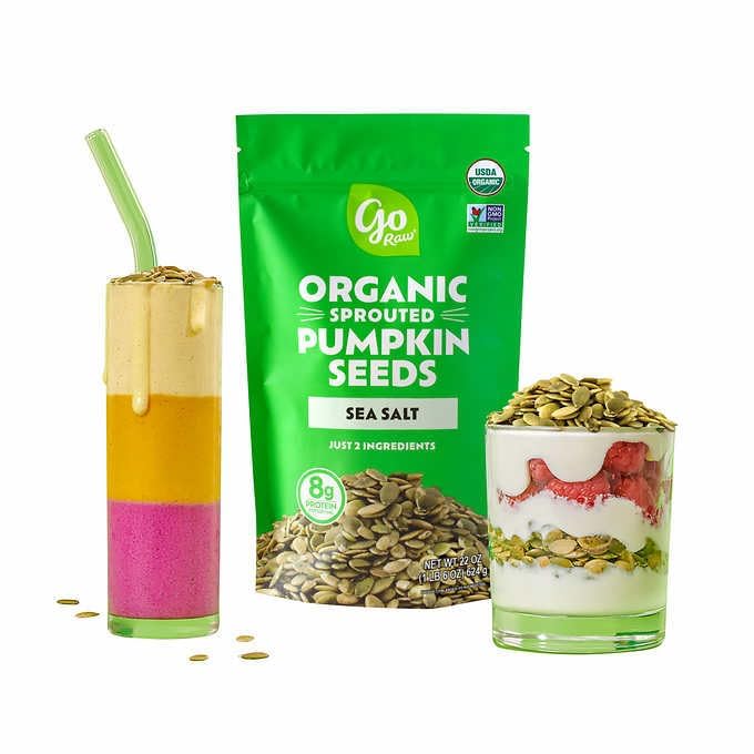 Generic Organic Sprouted Pumpkin Seeds with Sea Salt, 22 oz (1.4 lb) - Healthy Snack, Non-GMO, Gluten-Free