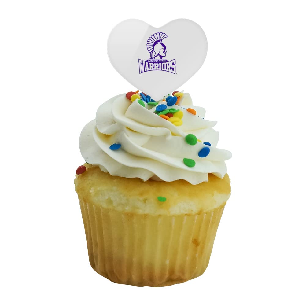 GRAPHICS & MORE Cupcake Picks Set of 6, Acrylic, Winona State University Heart Logo