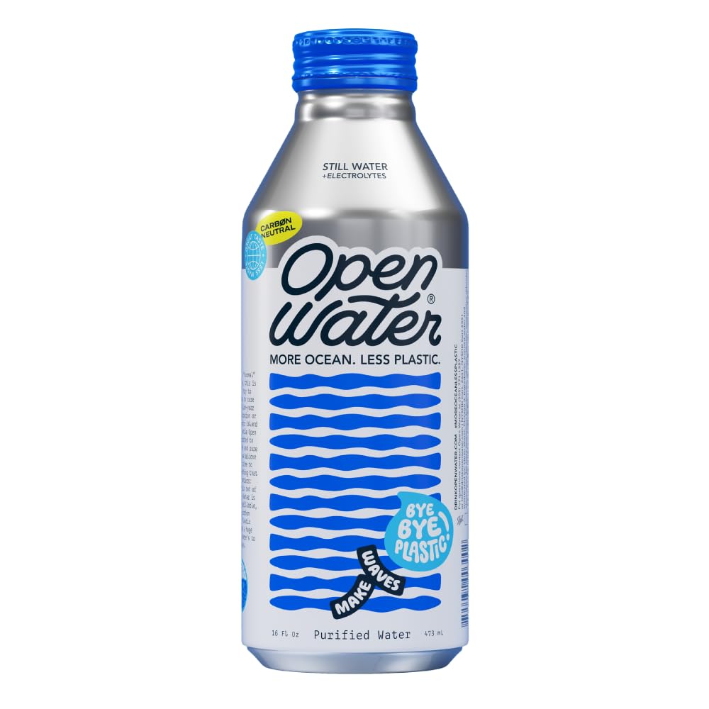 Open Water Still Bottled Water with Electrolytes in 16-oz Aluminum Bottles (2 Cases  24 bottles - Still) | BPA-free and Eco friendly