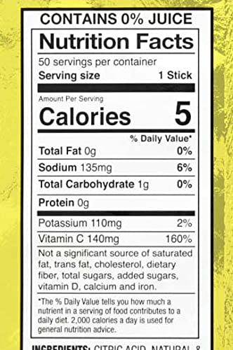 Sqwincher Electrolyte Powder Drink Mix, Sugar Free, Low Calorie, Lemonade, 0.11 oz Packet, Pack of 50, Yellow, Model 060103-LA-