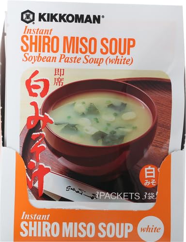 Kikkoman Instant Soup 6 Variety Pack - Miso-tofu , Tofu- Spinach Soup, Shiro Miso , Aka Miso , Osuimino Japanese Clear, Wakame