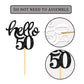 24 Pcs Black Glitter 50Th Birthday Cupcake Toppers For 50Th Birthday Celebrating Party Decorations