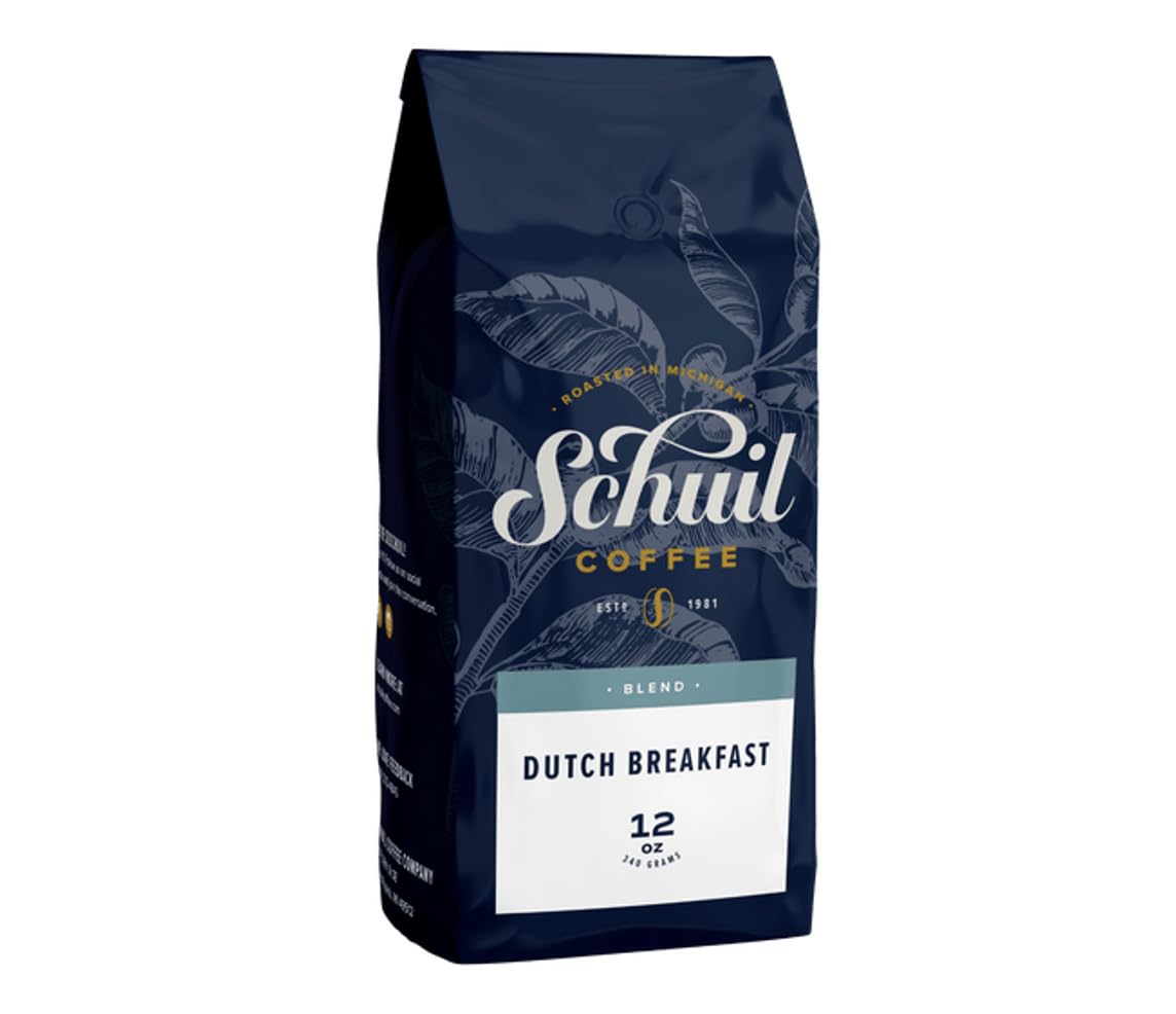 SCHUIL Dutch Breakfast Blend Whole Bean Coffee, Fair Trade, Medium Roast, 12 Ounce Bag