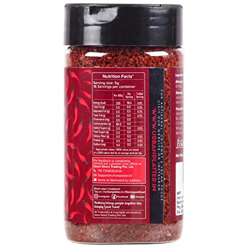 Urban Platter Korean Gochugaru Hot Pepper Powder, 80g [Coarse ground Korean Dried Chilli Peppers | Smoky & Spicy| Use for Kimchi
