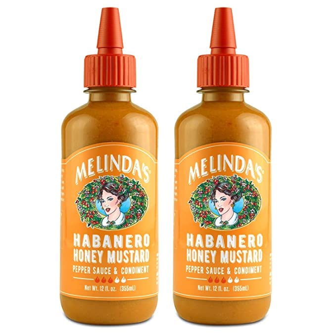 Melindas Habanero Honey Mustard Sauce - Gourmet Hot Mustard - 12 oz, Pack of 2, Keto and Kosher