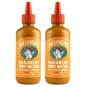 Melindas Habanero Honey Mustard Sauce - Gourmet Hot Mustard - 12 oz, Pack of 2, Keto and Kosher