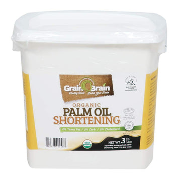 Grain Brain Organic Palm Shortening (3 Lb) Non-Hydrogenated Pure And Natural Quality Sustainable Certified