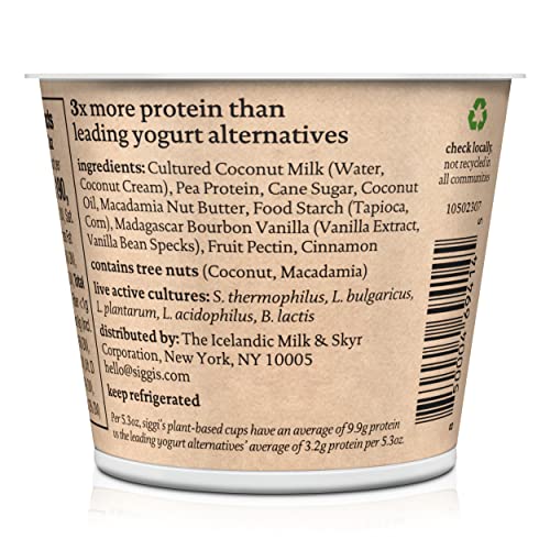 Siggis, High Protein Plant Based Blend Oz, Vanilla Cinnamon, 5.3 Ounce
