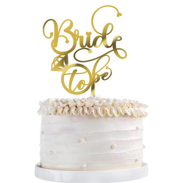 Qertesl Bride To Be Cake Topper - With Glitter Ring Bridal Shower Cake Pick Decorations,Wedding Engagement Theme,For Wedding Sho