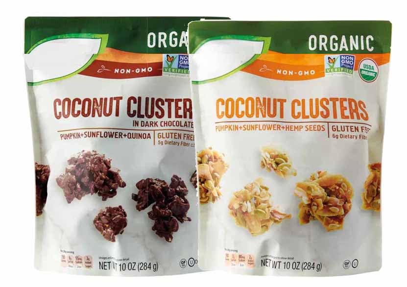 Generic Simply Nature Coconut Clusters - Gluten Free, Low Carb Snack - 10 oz Bags - Pumpkin, Sunflower, Quinoa