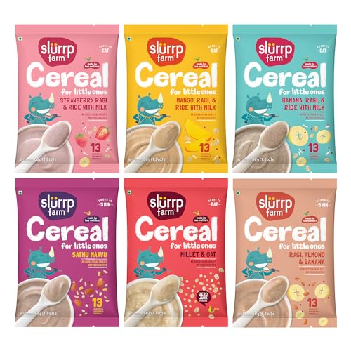 Slurrp Farm No Added Sugar, No Salt Multigrain Cereals Trial Pack Combo | Goodness Of Millets - Ragi, Jowar, Oats | Healthy Food
