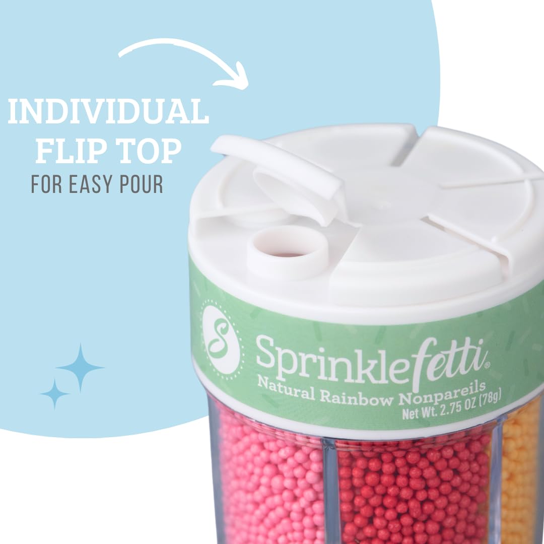 Sweets Indeed Dye Free Sprinkles 6 Cell Edible Mix Nonpariels Perfect For Cake Decorations Baking Ice Cream Cookies Cupcake Topp