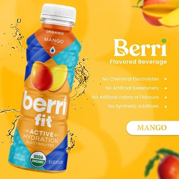 Berri Pro Mango Plant-Based Fitness Beverage - Case Of 12 - 16 Oz(D0102H774Ju.)