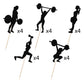 Sodasos 20 Pack Gym Cupcake Toppers,Cake & Cupcake Toppers For Woman Fitness Cake Toppers,Biceps Dumbbells Kettlebells Abodomina