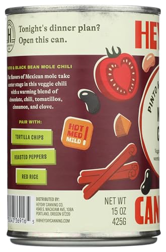 Heyday Canning Co Pinto & Black Bean Mole Chili, 15 Oz