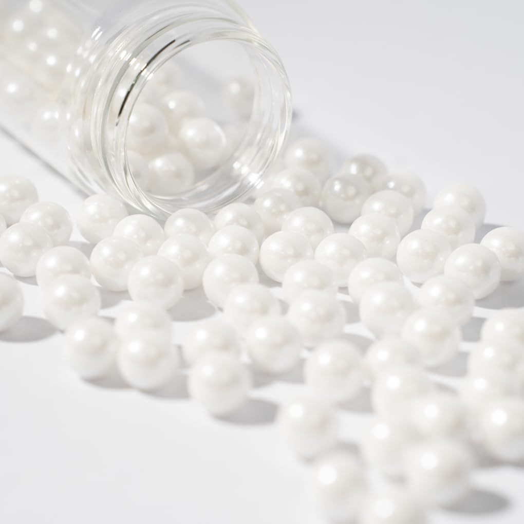 NIPEOR White Pearl Sprinkles,Edible Pearl Sprinkles 4.6oz/130gEdible Sprinkle Topping Sprinkles, Round Sprinkles for Cake Decora