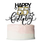 Bekaterea Happy Birthday Cake Topper,Black Font Golden Numbers 55Th Birthday Cake Decoration,Hello 55, Cheers To 55Years/55Th An