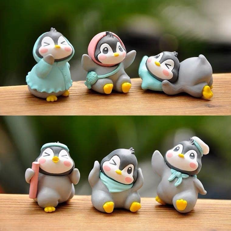 SATYAM KRAFT 1 Set Penguin Miniature Set for Unique Gift, Home Decor, Rakshabandhan, Bedroom, Living Room, Office, Restaurant De
