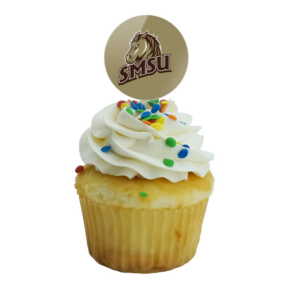 Southwest Minnesota State University Secondary Logo Cupcake Picks Toppers Decoration Set Of 6