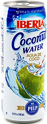 Iberia Coconut Water, No Pulp, 16.91 Fl Oz (Pack Of 24)