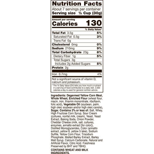 Chex Mix Cheddar Snack Mix, Savory Snack Bag, 8 oz