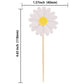 Ephlyn Daisy Cupcake Toppers - 24 Pcs Flower Cake Decorations, 1.7x4.7, White, Paper, Model EPH-2022-145-W