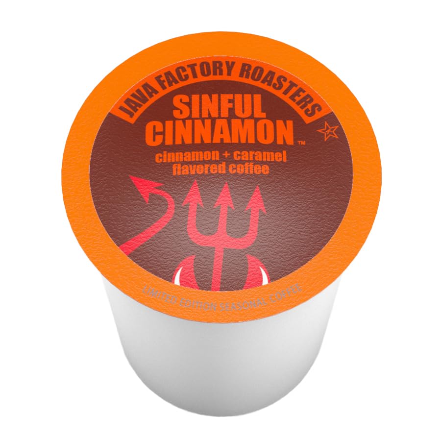 Java Factory Coffee Pods - Cinnamon Flavored - Compatible with K Cup malt-inspired - 40 Count - Model JFR SCIN40