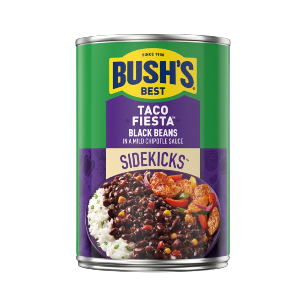 Bush'S Best Baked Beans, Sidekicks Variety Pack, Southwest Zest Pinto Beans (15Oz), Taco Fiesta Black Beans (15.1Oz) (3 Of Each)