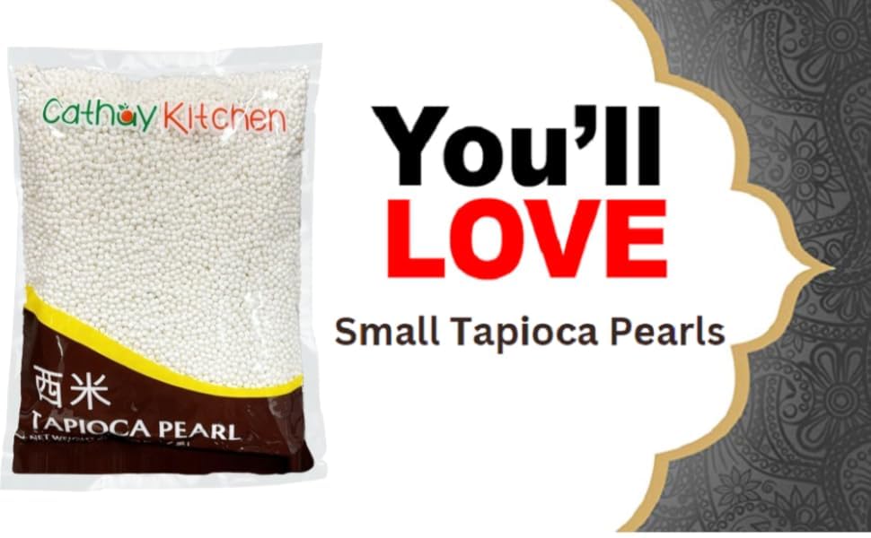 Sago Tapioca Pearls From Cassava | Best For Bubble Boba Milk Tea, Non-Gmo Certified, Gluten-Free, Desserts Sago Ball, Soup, Or S