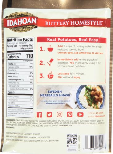 Idahoan Buttery Homestyle Mashed Potatoes, 8 Oz