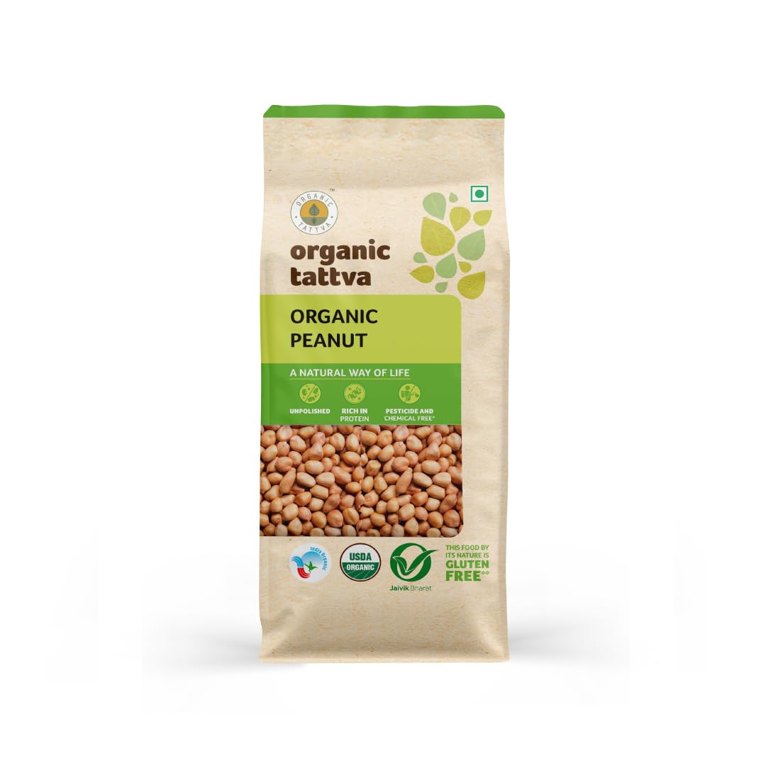 Organic Tattva, Organic Raw Unpolished Peanuts/Groundnuts, 500 gram